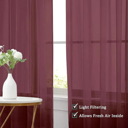 Chyhomenyc Burgundy Sheer Valances - Image 3