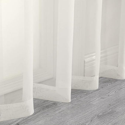 Extra Long Sheer Curtains 120 Inches Long, Sheer Curtain, Voile Rod Pocket - Image 5