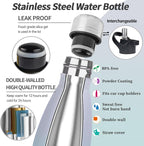 Insulated Water Bottle, 2 Pack-9oz Stainless Steel Water Bottles with straw lid, Metal Sports Water Bottles for Boys,Girls, Double Wall Vacuum BPA-Free Flask for School (Sunset & Sea)