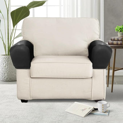 PU Leather Armrest Covers for Sofa Couch Arm Slipcover Set of 2 Stretch - Image 2
