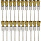 20PCS Brass Wire Brushes - Metal Rust Removal, Cleaning, and Polishing - 8mm Diameter, 1/8″ (3mm) Shaft - Removes Burrs, Dust, and Oxide Layer - Handles Rough Surfaces - Rotary Tool Accessories