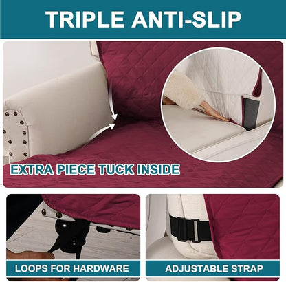 Turquoize 100% Waterproof Sofa Covers Chaise Lounge L Shape Sofa Protector Slip - Image 4