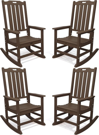 THOEOE Oversized Rocking Chair Set of 4, Outdoor Rocking Chair by THOEOE