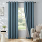 100% Blackout Linen Textured Curtains 84 Inch Long, Stone Blue | 100% Blackout by 100BlackoutShield
