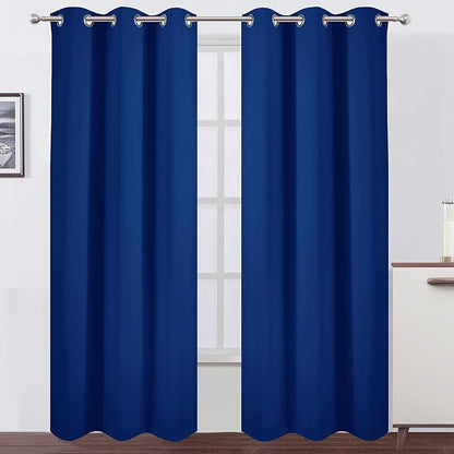 Blackout Curtains 38 x 84 inch/Royal Blue Curtains Set of 2 Panels/Thermal by Lemomo