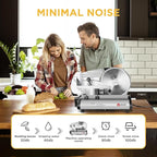 TOOGOOD 8.7" Meat Slicer, Electric Meat Slicer Machine with Removable Stainless Steel Blade, Deli Food Slicer for Home Use, Slicing Frozen Meat,Hard Cheese, Ham and Deli, Silver