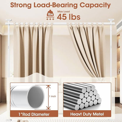 SUNALLY Room Divider Curtain Rod, No Drilling Room Separator - Image 5