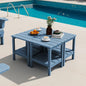 SERWALL 2-Tier HDPE Outdoor Side Tables Set of 4, Weatherproof Rectangular by SERWALL