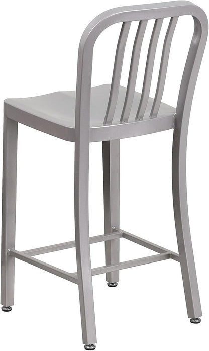Flash Furniture Gael Commercial Grade 2 Pack 24" High Silver Metal - Image 8