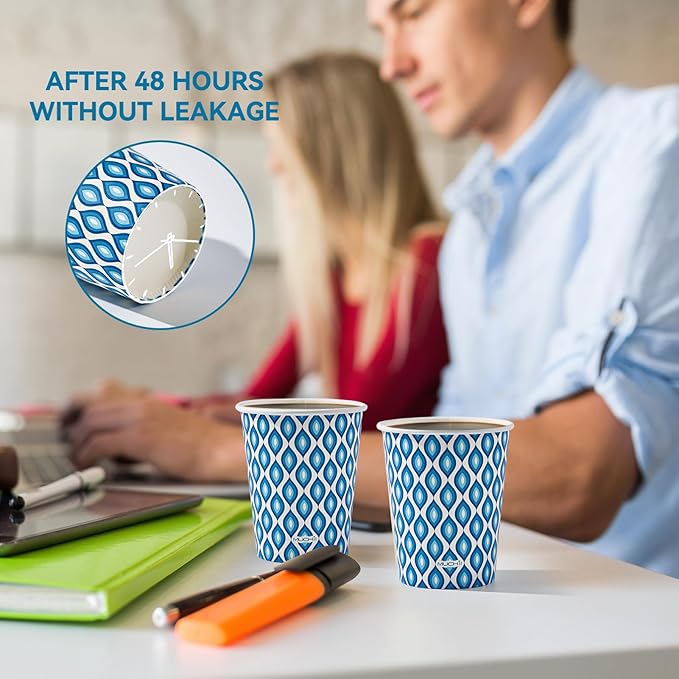 MUCHII 300 Count Paper Cups 8 oz, Disposable Drinking Cups for Party, Picnic, Travel, and Events