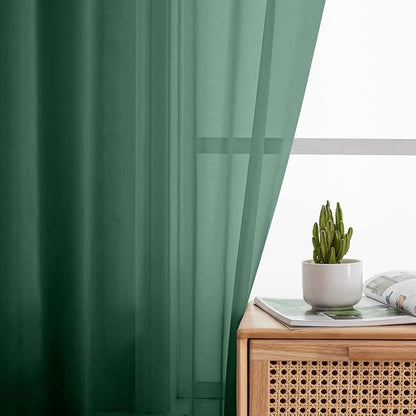 Cafe Curtains 36 Inch Length Tier 2 Pieces, Modern Soft Airy Sheer Kitchen - Image 7