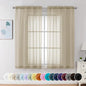 Chyhomenyc Taupe Sheer Curtains 54 Inch Long 2 Panels, Light Filtering Rod by Chyhomenyc