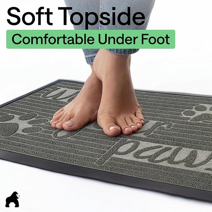 GORILLA GRIP 100% Waterproof All-Season WeatherMAX Doormat 35x23, US Designed - Image 8