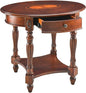 LEEMTORIG Oval Round End Table, 2-Tier Cherry Wood End Table Solid Wood Side by LEEMTORIG