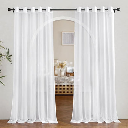NICETOWN Voile White Sheer Curtains 84 inches Long by NICETOWN