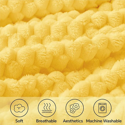 BEDELITE Light Yellow Throw Blanket - Image 3