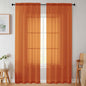 Sheer Orange Curtains for Bedroom Living Room 90 Inches Long 2 Panels Set by WelvetBLK