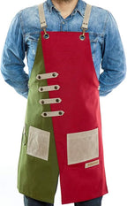 Apron for Women and Men Waterproof Canvas Extra Pocket for Chef Barista Gardening BBQ Grilling Crossback Unisex