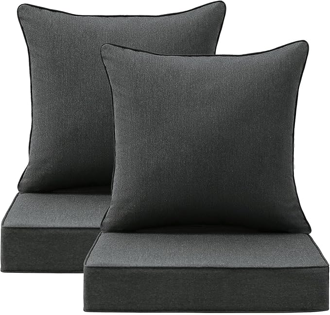 Sunbrella Outdoor Deep Seat & Back Cushion Set, 24 x 24 Inch Water Repellent by Supflourishia