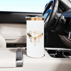 20 oz Skinny Tumblers Bulk, Stainless Steel Insulated Tumbler with Lids and Straws, Slim Double Wall Powder Coated Travel Coffee Mugs, Reusable Cup for Hot and Cold Drinks (White,1 pack)