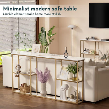 WOHOMO Gold Console Table, 3-Tier Small Entryway Table - Image 7