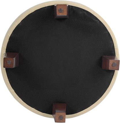 Homepop Home Decor | Upholstered Round Velvet Tufted Foot Rest Ottoman | Ottoman - Image 11