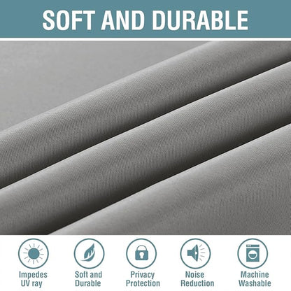 H.VERSAILTEX Blackout Grey Curtains 63 Inch Length Curtains - Image 4