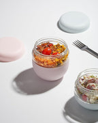 W&P Porter Seal Tight Glass Lunch Bowl Container w/Lid Blush 24 Ounces Leak & Spill Proof, Soup & Stew Food Storage, Meal Prep, Airtight, Microwave and Dishwasher Safe, BPA-Free Glass