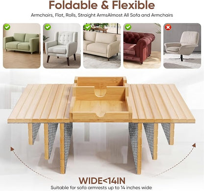 Bamboo Couch Arm Tray Table - Image 5