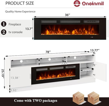 oneinmil 78" Fireplace TV Stand - Image 2