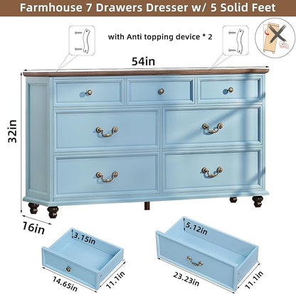 Joaxswe Farmhouse 54" 7 Drawers Dresser - Image 2
