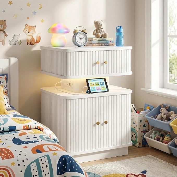 Night Stand Set 2, LED Nightstand, Bedroom Night Stand - Image 7