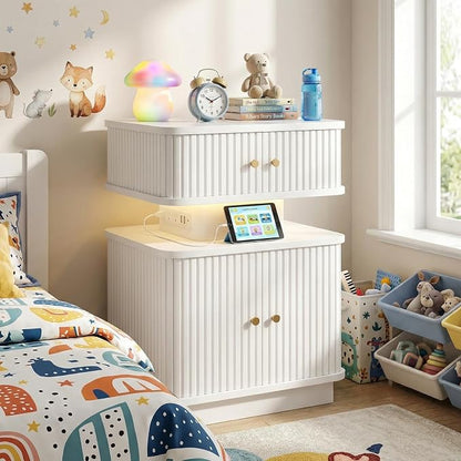 Night Stand Set 2, LED Nightstand, Bedroom Night Stand - Image 7