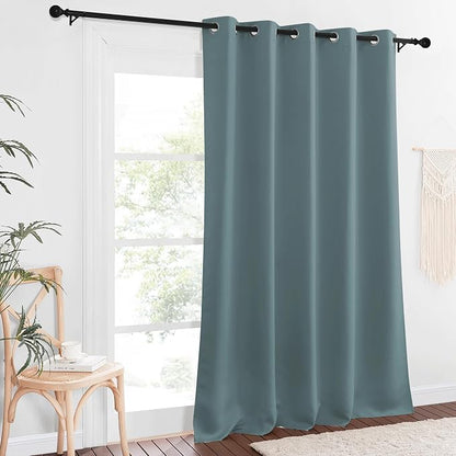 NICETOWN Blackout Greyish Blue Curtain & Drape 102 inches Long - Image 2