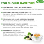 FreshDrinkUS, Permium 2oz Mulberry Leaves, 100% Natural & Pure from Mulberry Leaves, Mulberry Leaf Tea, Mulberry Loose Leaf Herbal Tea, No Additives, No Caffeine, Vegan