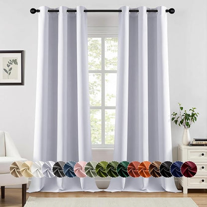 MIULEE Blackout Curtains for Bedroom 2 Panels 40x96 Inch Long Greyish White | by MIULEE