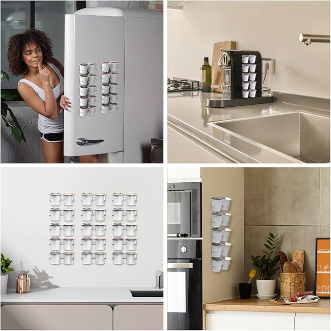 NiHome Acrylic Coffee Pod Holder for Keurig, Side Mount Coffee Pod Capsule Organizer & Storage for K-Cup Pods, Space-Saving for Small Countertops (Clear, 1 Pack for 10 K Cups)