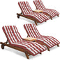 Outdoor Chaise Lounge Chair Cushion Set of 4, Waterproof 74.4 x 22 x 4.7 Inches by Tycdiose