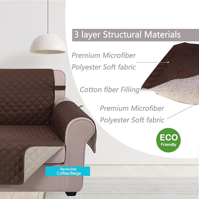 U-NICE HOME Large Sofa Cover Reversible Couch Cover - Image 4
