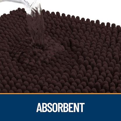 OLANLY Dog Door Mat for Muddy Paws 30x20, Paw Print Design Chenille Mud Mat | - Image 3