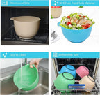 BoxedHome Classic Mixing Bowl Set, BPA Free Plastic, Microwave and Dishwasher Safe, 4.5 quarts (Pink/Cyan)