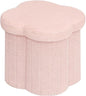 Boucle Storage Ottoman Cube, 13.8" Flower-Shaped Footstool by Unknown