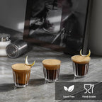 MHW-3BOMBER Shot Glasses Set of 6 Small Glass Cups 3OZ Latte Glasses for Espresso, Whiskey, Vodka, Spirits & Liquors G6190-0S