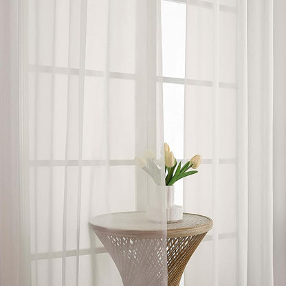 Ivory Sheer Curtains 108 Inches Long - Image 6
