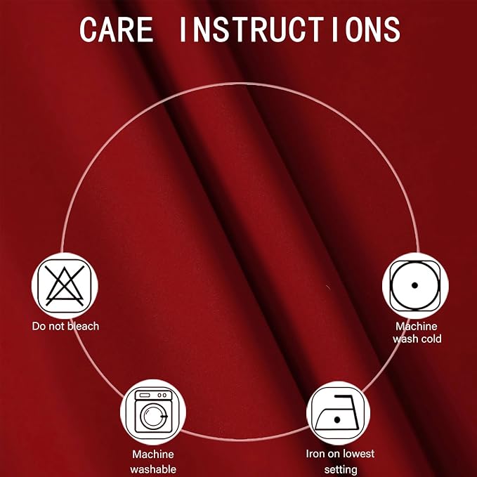 Blackout Curtains 66 x 72 Inch Long Red Curtains Set of 2 Panels Room Darkening - Image 4