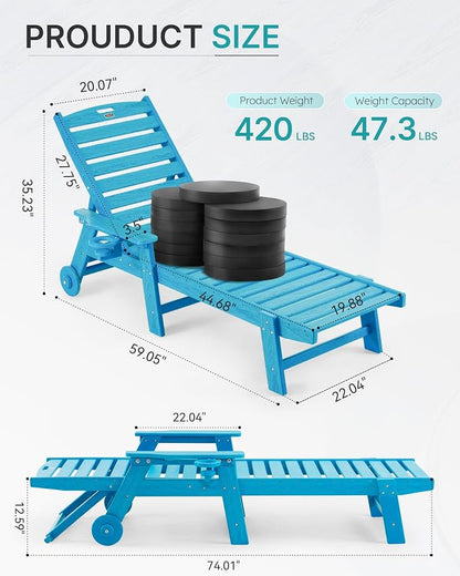 Patio Chaise Lounge Chair Outdoor - Image 2