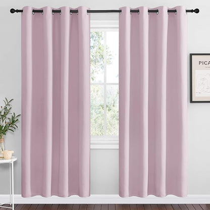 NICETOWN Baby Pink Blackout Curtains 78 inches Length by NICETOWN
