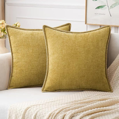 MIULEE Decorative Couch Throw Pillow Covers 18x18 Inch Mustard Yellow | by MIULEE
