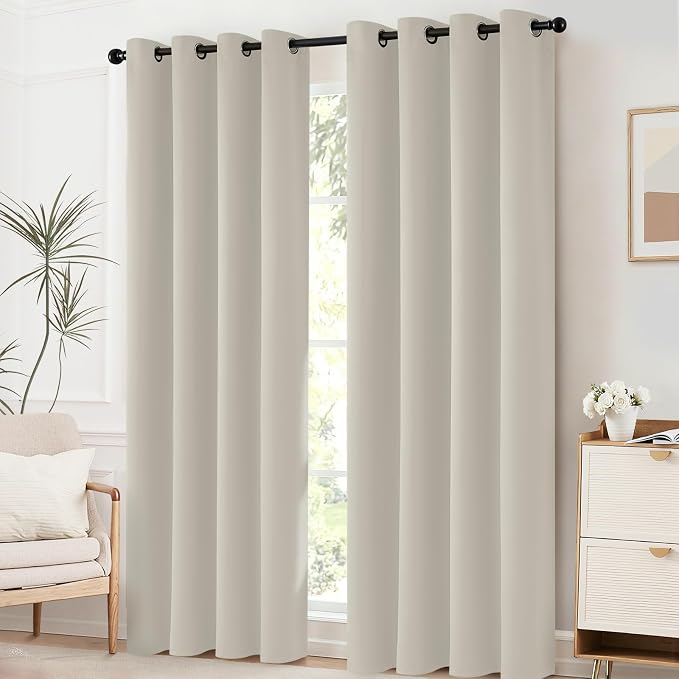 Yakamok Room Darkening Curtains 52x84 inch Length Stone-Living Room | 2 panels - Image 3