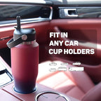 40oz Water Bottle with Powder Coated, Fit in Any Car Cup Holder, Water Bottle with Straw Lids, Stainless Steel Insulated Water Flask Double Wall Leak-proof BPA Free to Keep Cold&Hot